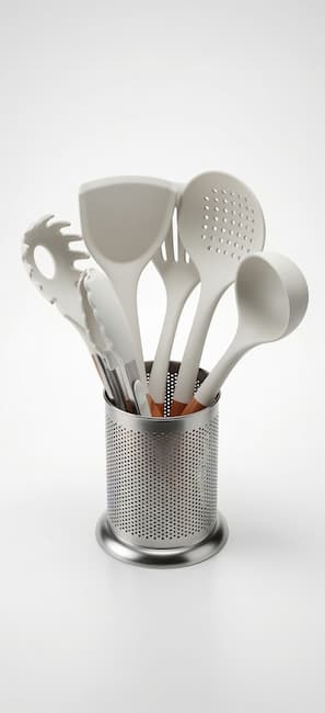 Juego de Utensilios Para Cocina de Silicón con Mango de Madera -7 Piezas